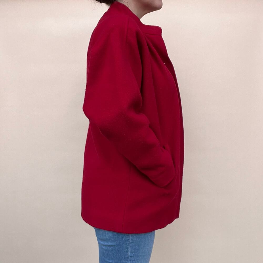 Vintage 1970's Wool Red Jacket, button up, Size 6 M - Picture 3 of 16